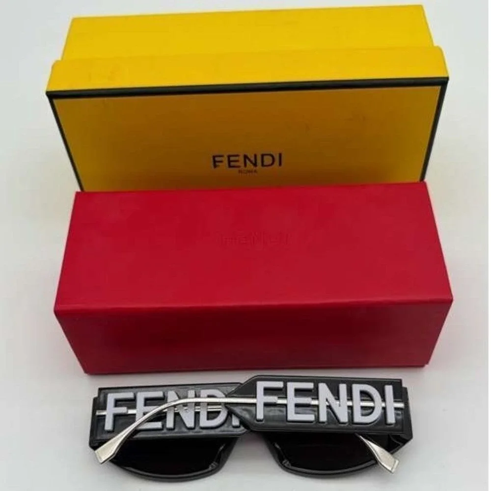 Fendi Gold Geometric Oversized Sunglasses - Like New with‎ Case